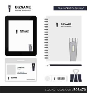 Trimmer Business Logo, Tab App, Diary PVC Employee Card and USB Brand Stationary Package Design Vector Template