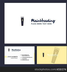 Trimmer Logo design with Tagline & Front and Back Busienss Card Template. Vector Creative Design
