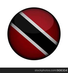 trinidad and tobago Flag in glossy round button of icon. trinidad and tobago emblem isolated on white background. National concept sign. Independence Day. Vector illustration.