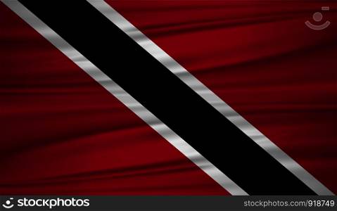 Trinidad and Tobago flag vector. Vector flag of Trinidad and Tobago blowig in the wind. EPS 10.