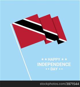 Trinidad and tobago Independence day typographic design with flag vector