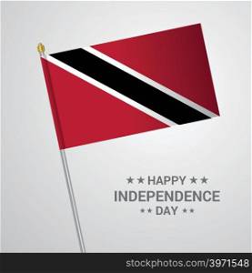 Trinidad and tobago Independence day typographic design with flag vector