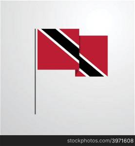 Trinidad and tobago waving Flag design vector