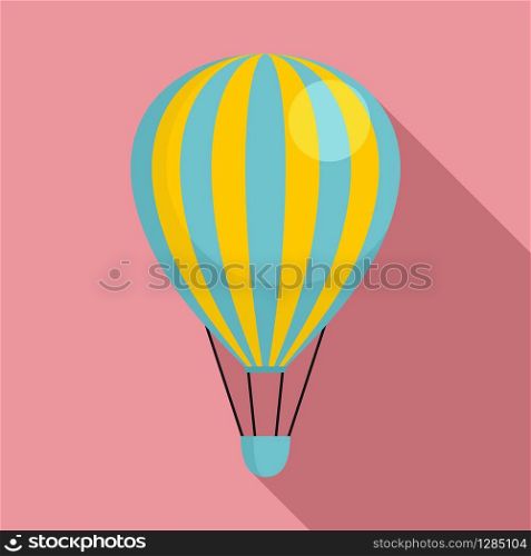 Trip air balloon icon. Flat illustration of trip air balloon vector icon for web design. Trip air balloon icon, flat style