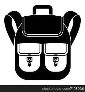 Trip backpack icon. Simple illustration of trip backpack vector icon for web design isolated on white background. Trip backpack icon, simple style