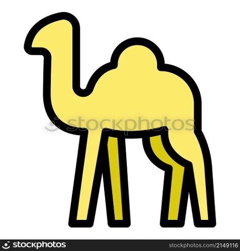 Trip camel icon. Outline trip camel vector icon color flat isolated. Trip camel icon color outline vector