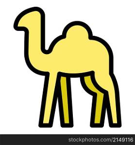 Trip camel icon. Outline trip camel vector icon color flat isolated. Trip camel icon color outline vector