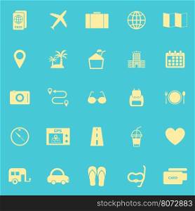 Trip color icons on blue background, stock vector