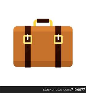 Trip leather bag icon. Flat illustration of trip leather bag vector icon for web design. Trip leather bag icon, flat style