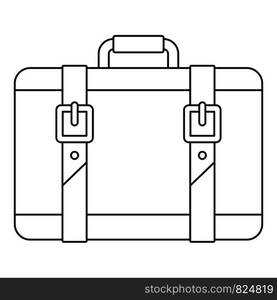 Trip leather bag icon. Outline illustration of trip leather bag vector icon for web design isolated on white background. Trip leather bag icon, outline style