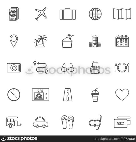 Trip line icons on white background, stock vector