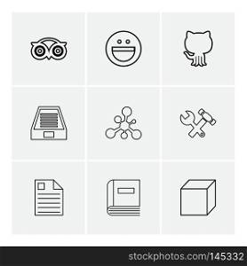 tripadvisor, smiley, github , drive , social , media , hardware ,  hammer , cube, file ,icon, vector, design,  flat,  collection, style, creative,  icons