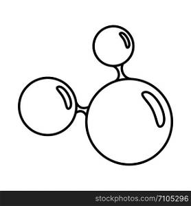 Triple molecule icon. Outline illustration of triple molecule vector icon for web design isolated on white background. Triple molecule icon, outline style