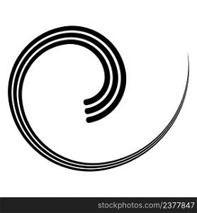 Triple round spiral logo template swirl curl track stripes
