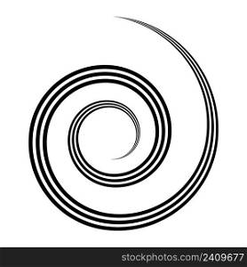 Triple spiral, swirl rotating round and concentric shape curl stock illustration