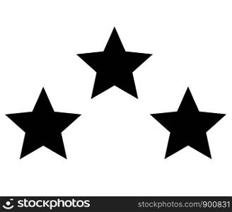 triple star icon on white background. flat style. black star logo. triple star for your web site design, logo, app, UI. triple black star symbol.