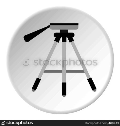 Tripod icon in flat circle isolated on white background vector illustration for web. Tripod icon circle