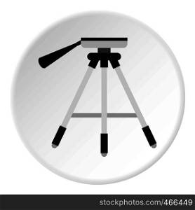Tripod icon in flat circle isolated on white background vector illustration for web. Tripod icon circle