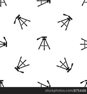 Tripod pattern repeat seamless in black color for any design. Vector geometric illustration. Tripod pattern seamless black