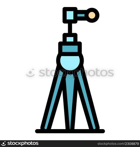 Tripod support icon. Outline tripod support vector icon color flat isolated. Tripod support icon color outline vector