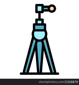 Tripod support icon. Outline tripod support vector icon color flat isolated. Tripod support icon color outline vector