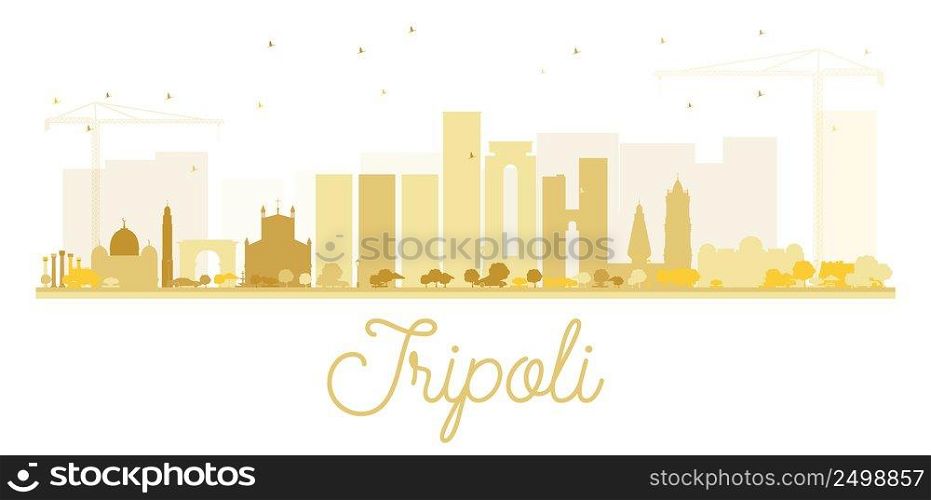 Tripoli City skyline golden silhouette. Vector illustration.