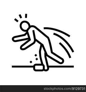 tripped fall man accident line icon vector. tripped fall man accident sign. isolated contour symbol black illustration. tripped fall man accident line icon vector illustration