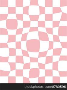 Trippy grid retro distorted chessboard background. Vintage groovy pink abstract geometric pattern for textile. Vector hippie 70s 80s style illustration for poster, flyer, greeting card, banner. Trippy grid retro distorted chessboard background. Vintage groovy pink abstract geometric pattern for textile. Vector hippie 70s 80s style illustration for poster, flyer, greeting card, banner.