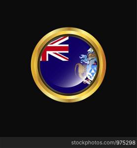 Tristan da Cunha flag Golden button