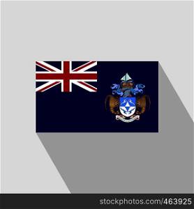 Tristan da Cunha flag Long Shadow design vector