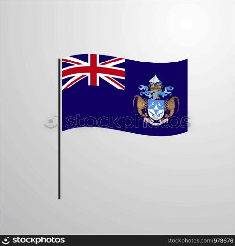 Tristan da Cunha waving Flag