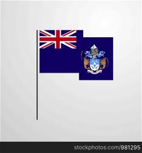 Tristan da Cunha waving Flag design vector