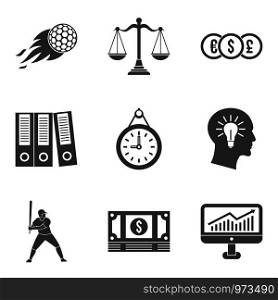 Triumph icons set. Simple set of 9 triumph vector icons for web isolated on white background. Triumph icons set, simple style