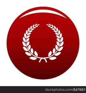 Triumph wreath icon. Simple illustration of triumph wreath vector icon for any design red. Triumph wreath icon vector red