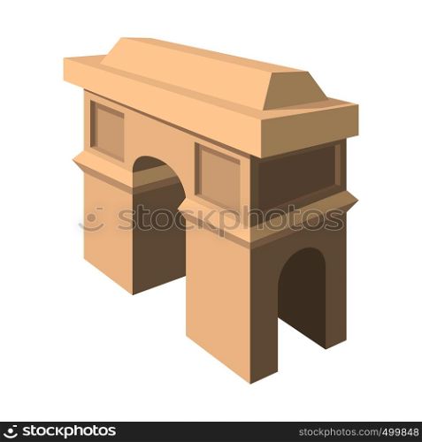 Triumphal arch icon in cartoon style on a white background . Triumphal arch icon, cartoon style