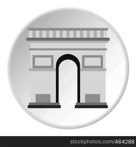 Triumphal Arch icon in flat circle isolated vector illustration for web. Triumphal Arch icon circle