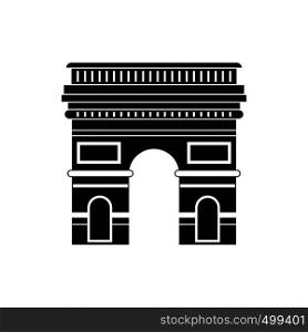 Triumphal arch, Paris icon in simple style isolated on white. Triumphal arch icon, simple style