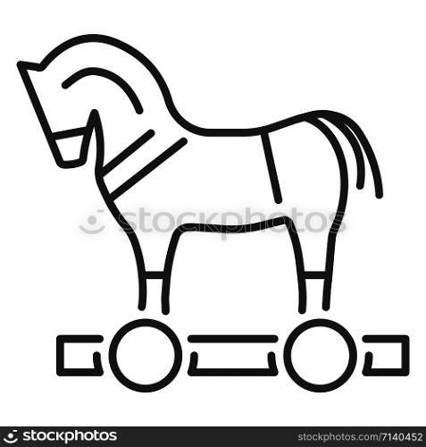 Trojan horse virus icon. Outline trojan horse virus vector icon for web design isolated on white background. Trojan horse virus icon, outline style