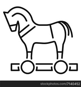 Trojan horse virus icon. Outline trojan horse virus vector icon for web design isolated on white background. Trojan horse virus icon, outline style