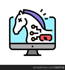 trojan horses color icon vector. trojan horses sign. isolated symbol illustration. trojan horses color icon vector illustration