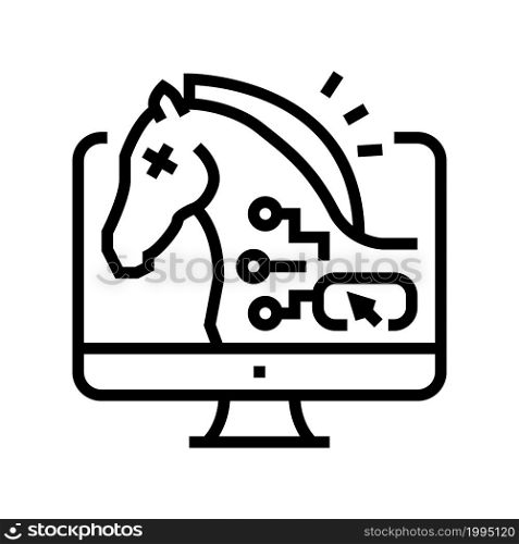 trojan horses line icon vector. trojan horses sign. isolated contour symbol black illustration. trojan horses line icon vector illustration