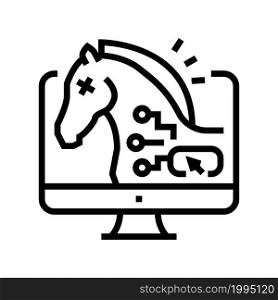trojan horses line icon vector. trojan horses sign. isolated contour symbol black illustration. trojan horses line icon vector illustration