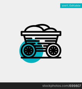 Trolley, Cart, Food, Bangladesh turquoise highlight circle point Vector icon