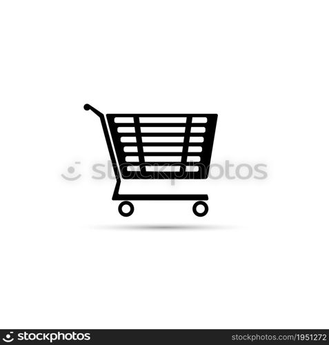 Trolley for black goods on a white background. Badge.