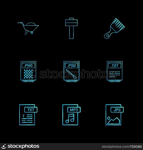 Trolley , hammer , brush , png , psd file , txt file , mp3 , audio , jpg , image ,icon, vector, design,  flat,  collection, style, creative,  icons