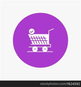 Trolley, Retail, Shopping, Cart white glyph icon