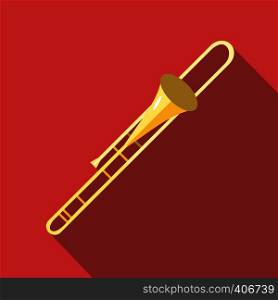trombone icon. Flat illustration of trombone vector icon for web design. trombone icon, flat style