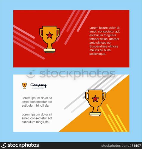 Trophy abstract corporate business banner template, horizontal advertising business banner.