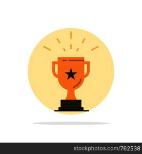 Trophy, Achievement, Award, Business, Prize, Win, Winner Abstract Circle Background Flat color Icon