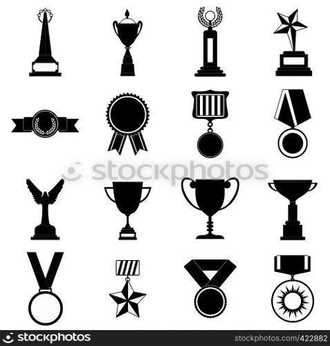 Trophy and awards simple icons set for web and mobile devices. Trophy and awards simple icons set